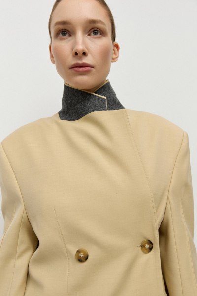 Жакет двубортный AROUND, цвет: бежевый, 2525_25TWVE02 купить онлайн