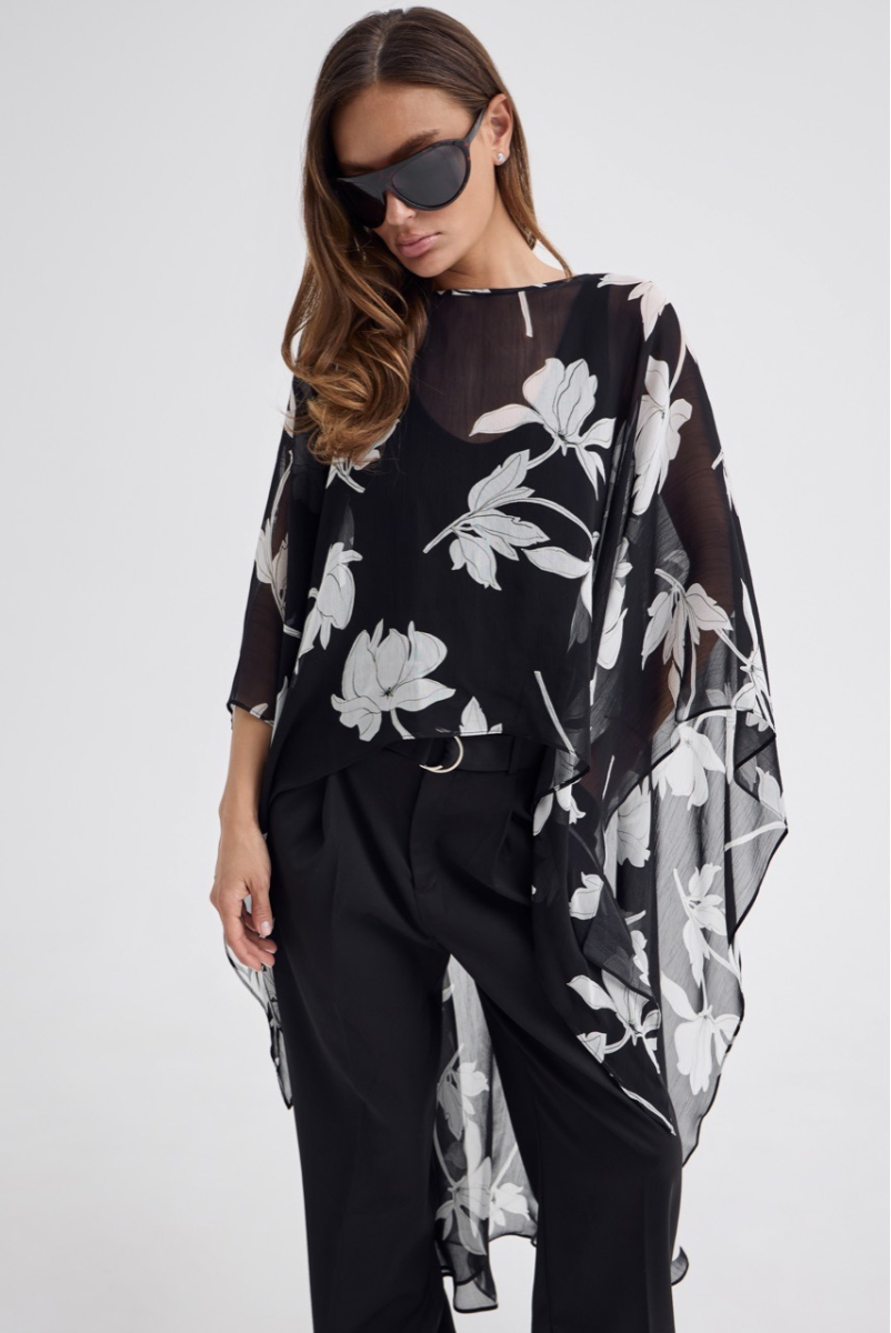 Кейп из итальянской вискозы Shtripling, цвет: Черный, SHDRS015BLK купить онлайн