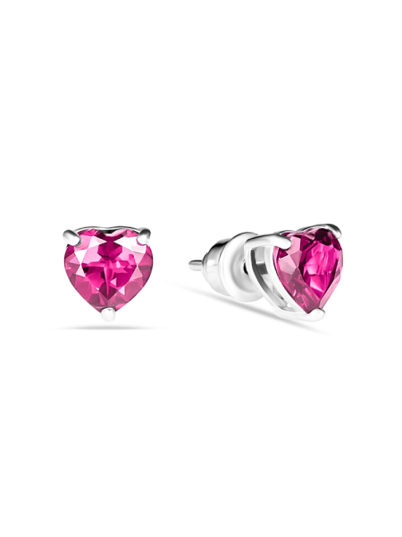 Серьги Сердце с розовым топазом elite