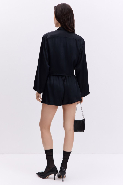 Блуза с завязками TOPTOP, цвет: Черный TT.020.16768.900 |новая коллекция купить онлайн