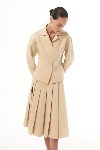 Юбка со складками CHUBA, цвет: бежевый,  купить онлайн