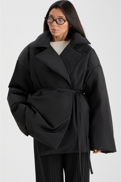 Куртка с тонким поясом MIA AIM, цвет: Черный, MIA591 купить онлайн