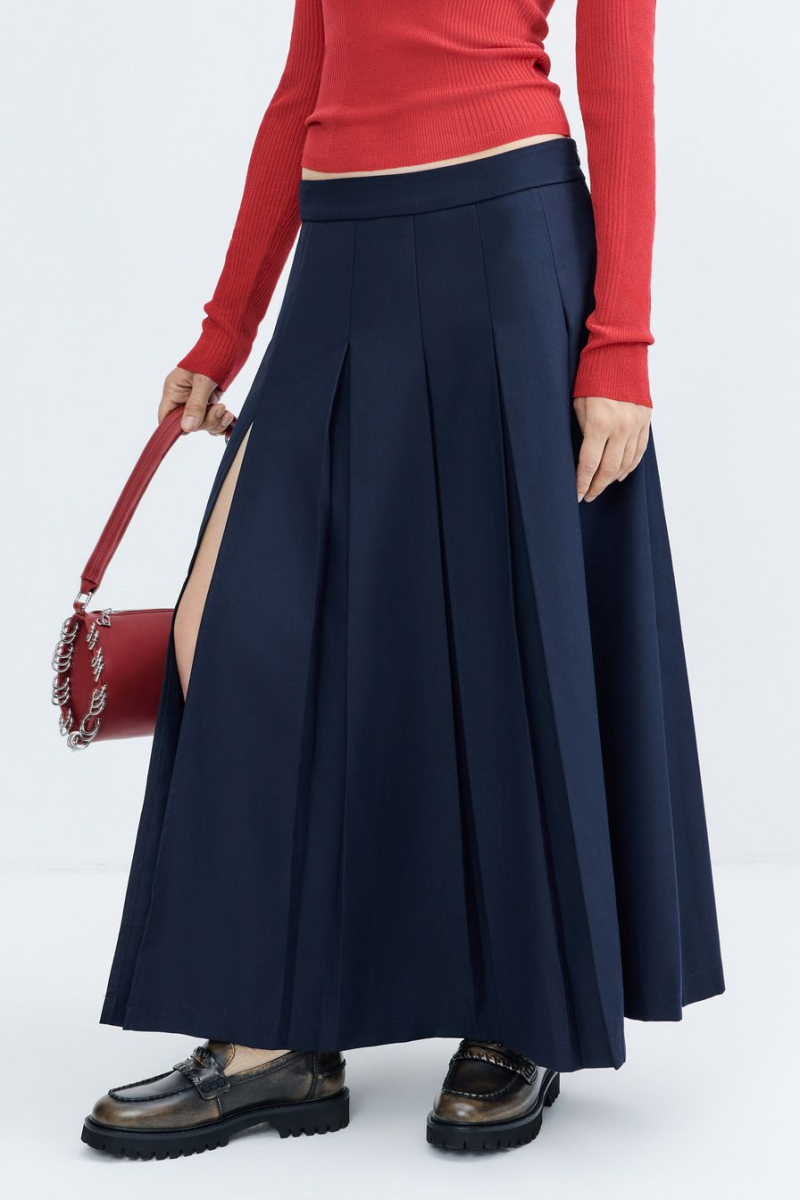 Юбка-миди со складками TOPTOP, цвет: синий, TT.071.15844.620 купить онлайн