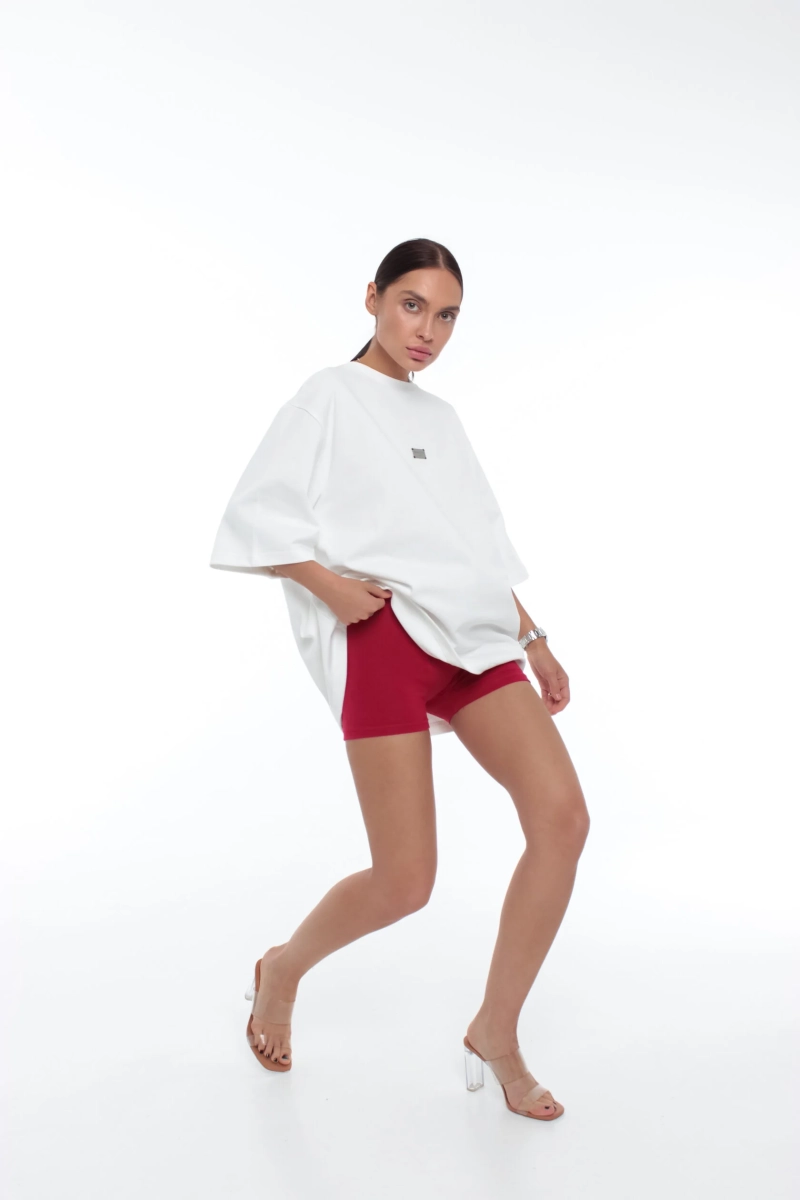 Футболка оверсайз с нашивкой GARCHIT, цвет: белый с коричневым, GARFutgOverWhiteBrwn купить онлайн