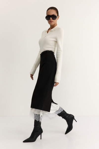 Юбка из смесовой вискозы TOPTOP, цвет: Черный, TTS.071.18196.900.01816 купить онлайн