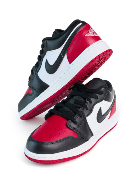 Кроссовки подростковые Jordan 1 Low "Bred Toe" NKDADDYS SNEAKERS, цвет: красный 553560-161 купить онлайн