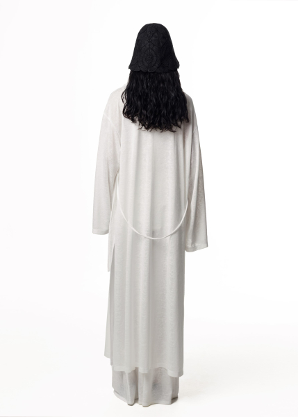 Кардиган макси с поясом из вискозы ASYA SEMYONOVA, цвет: WHITE,  купить онлайн