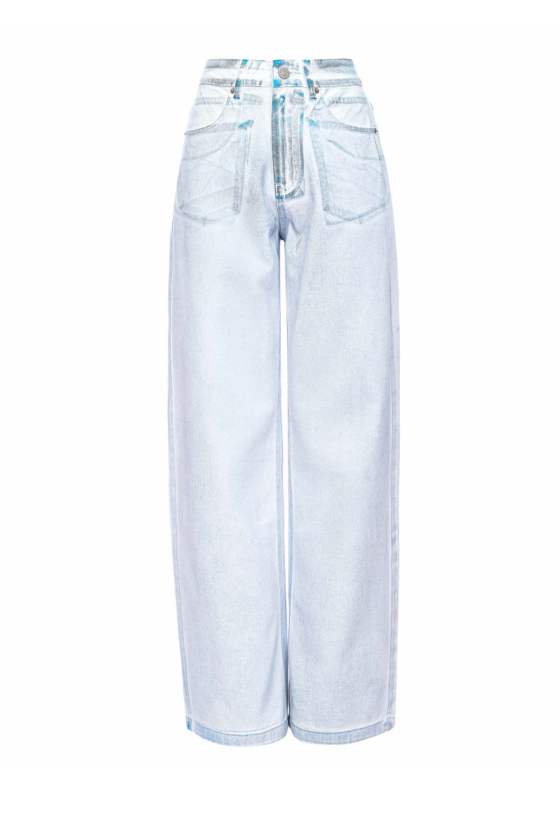Джинсы с металлизированным покрытием Charmstore, цвет: голубой, 1840-4124-1000 купить онлайн
