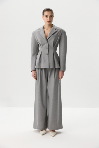 Жакет с защипами по талии Charmstore, цвет: серый меланж, 109-45835-889 купить онлайн