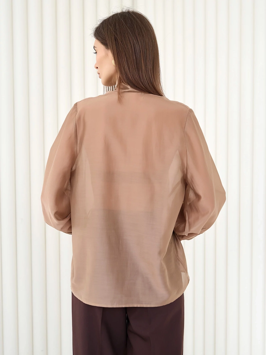 Блуза воздушная с бантом I.B.W., цвет: карамель, BL031 купить онлайн