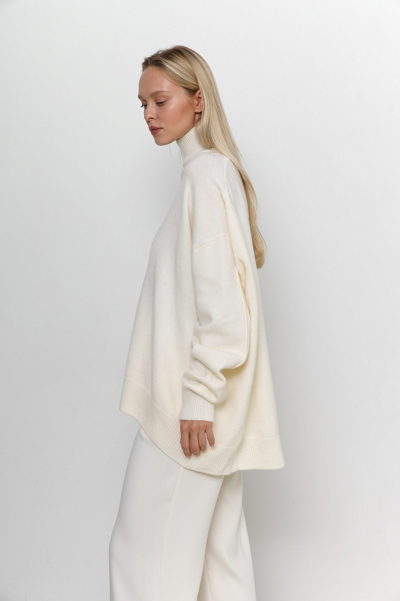 Свитер c горлом oversize Ricoco, цвет: молочный, 1825/1 купить онлайн