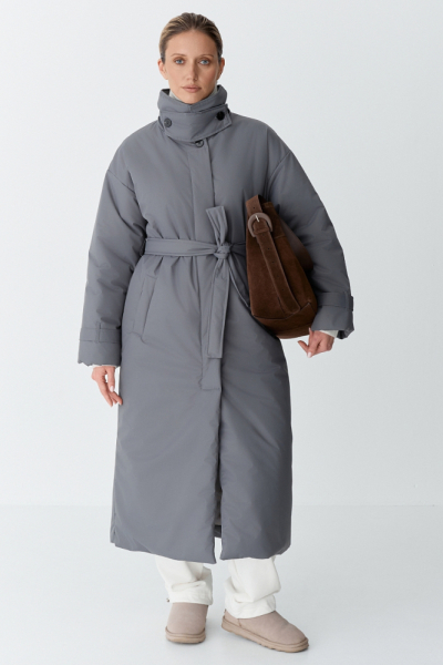 Пальто однобортное утепленное