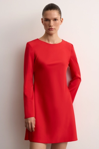 Платье из атласа расклешенного силуэта Mollis, цвет: красный, 12-09-2491/7 купить онлайн