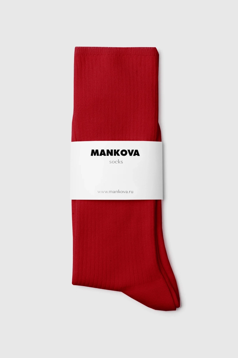 Гольфы из хлопка Mankova, цвет: красный  купить онлайн