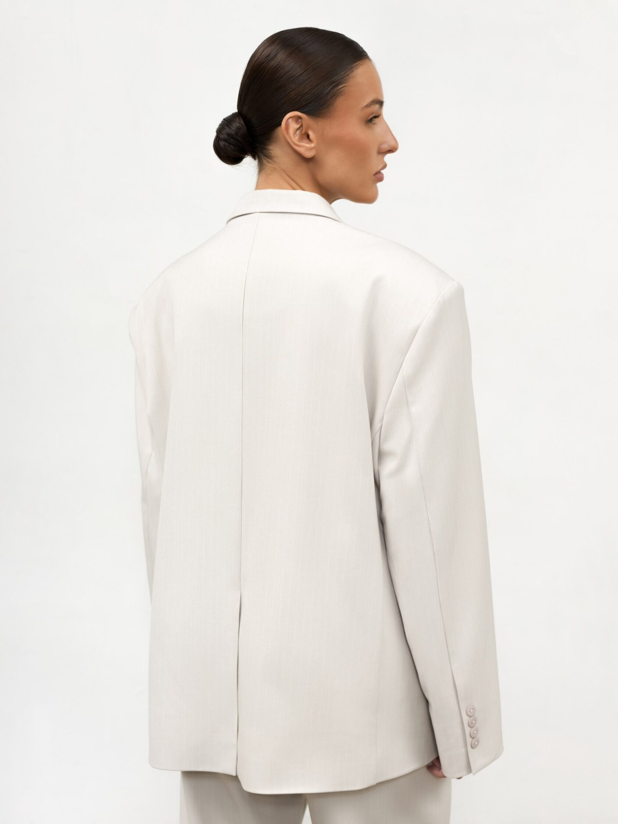 Классический пиджак в полоску ANOTHER SELECT, цвет: серый, 00092 купить онлайн