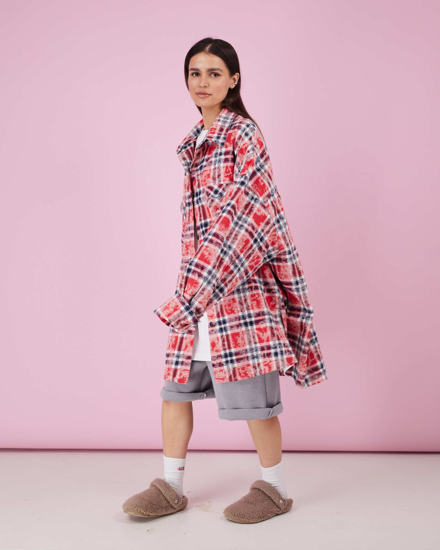 Рубашка макси овер #4 TABOO, цвет: красный, Rub04 купить онлайн