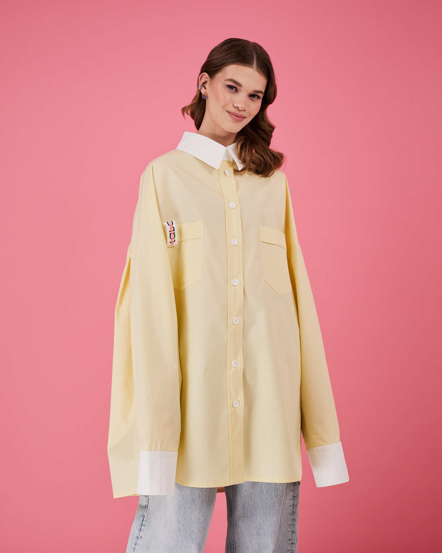 Рубашка макси оверсайз #23 TABOO, цвет: Желтый, Rub23 купить онлайн
