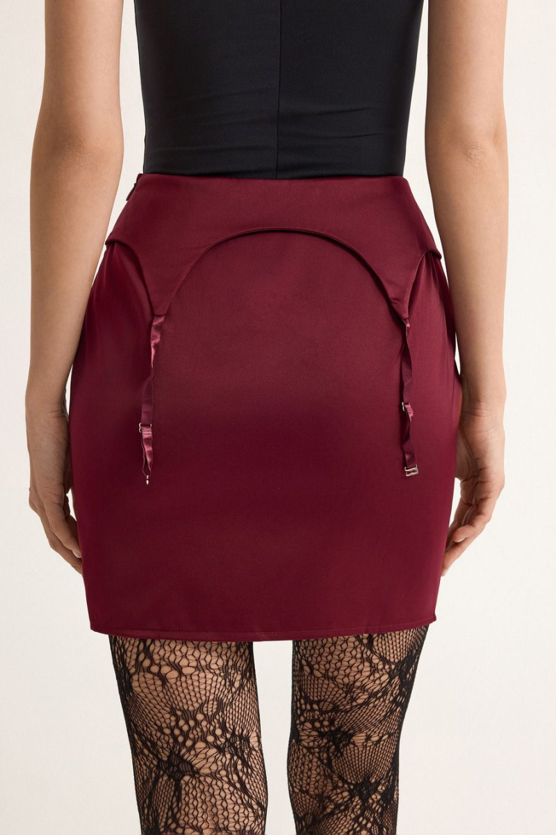 Атласная юбка TOPTOP, цвет: Бордовый, TT.070.18406.330 купить онлайн