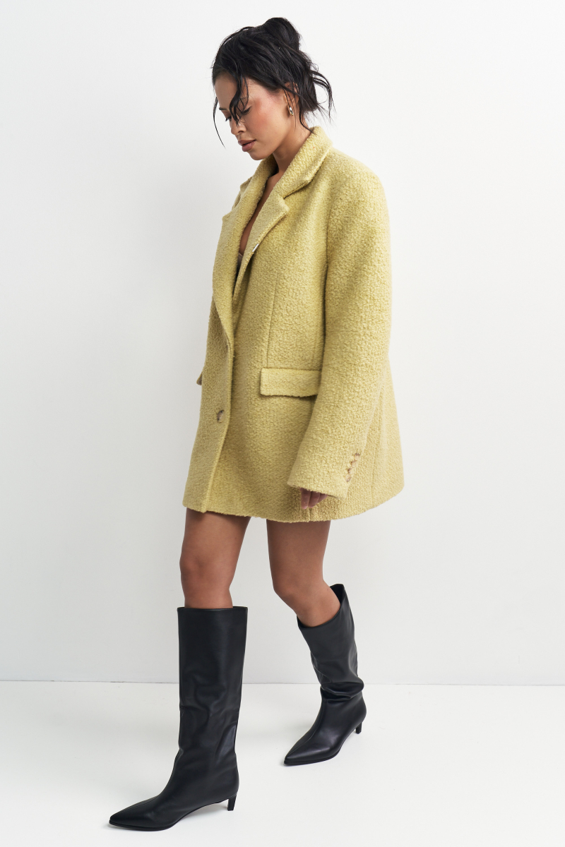 Пальто-жакет из вареной шерсти Желтая груша Erist store, цвет: Желтый, НФ-00003236 купить онлайн