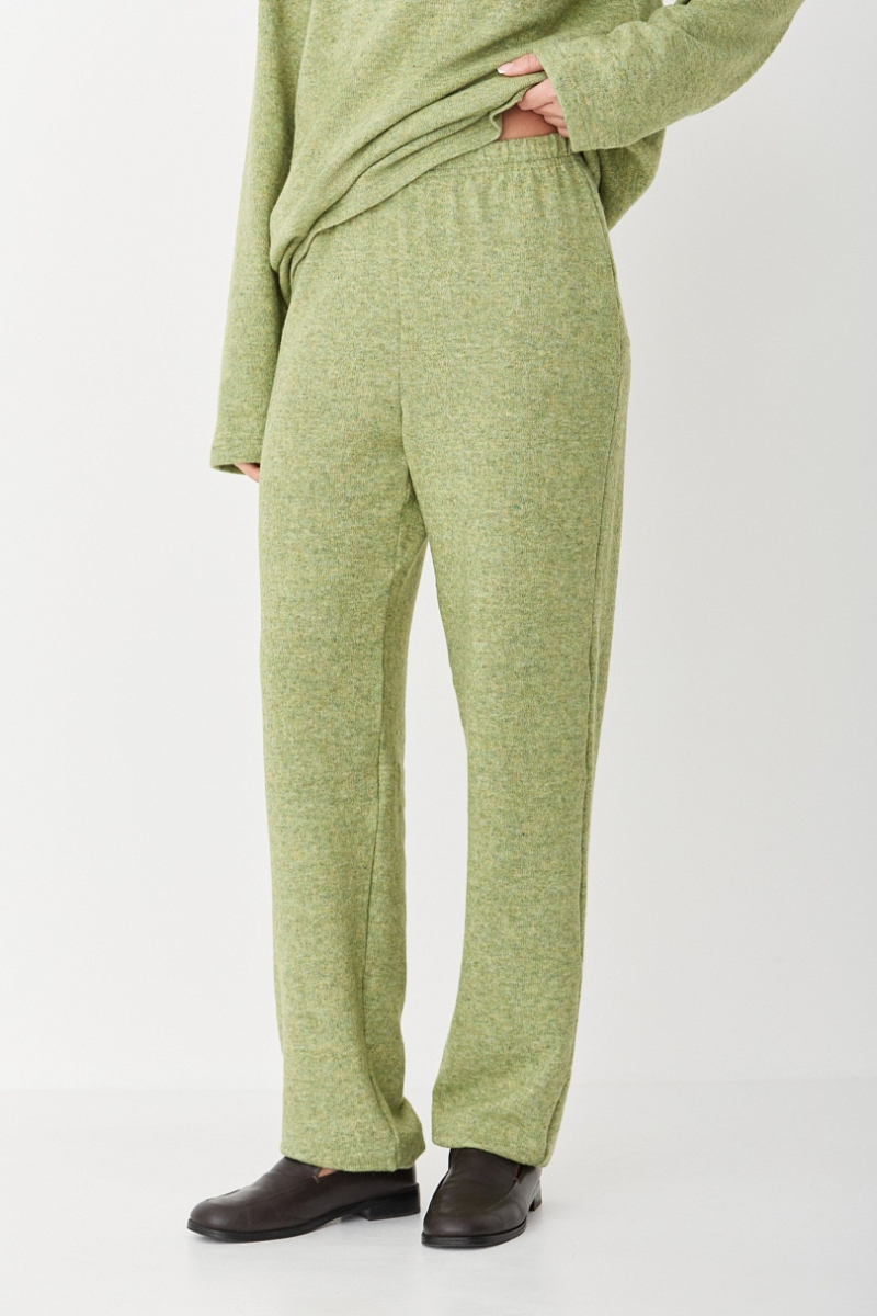 Брюки базовые из смесовой шерсти CL Ricoco, цвет: оливковый, 7036/1 купить онлайн