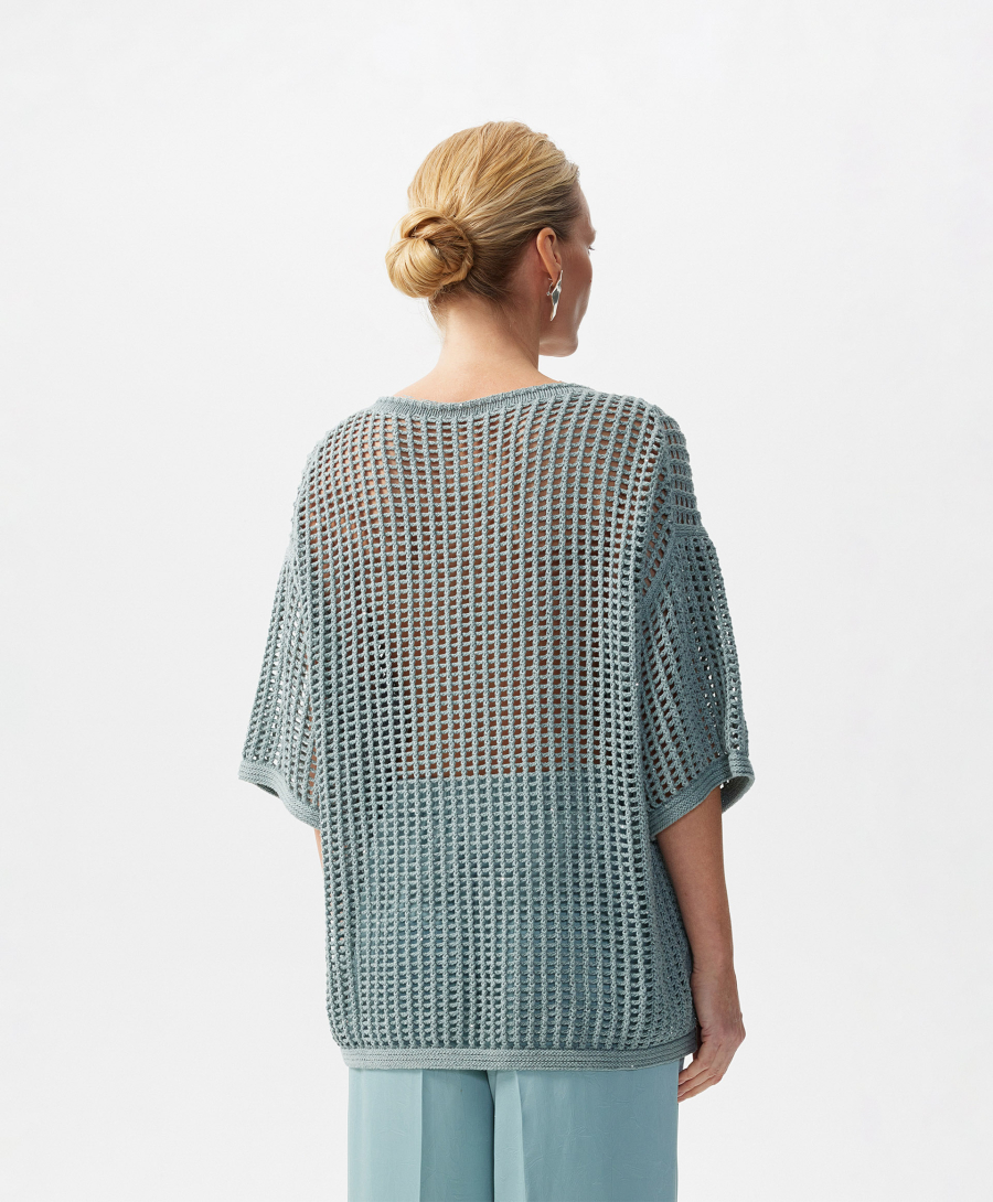Джемпер с сетчатым переплетением GLVR, цвет: ментоловый, 126G26GAC3110 купить онлайн