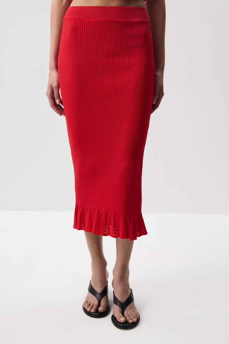 Юбка с ажурным рисунком Charmstore, цвет: красный, 311-55088-440 купить онлайн