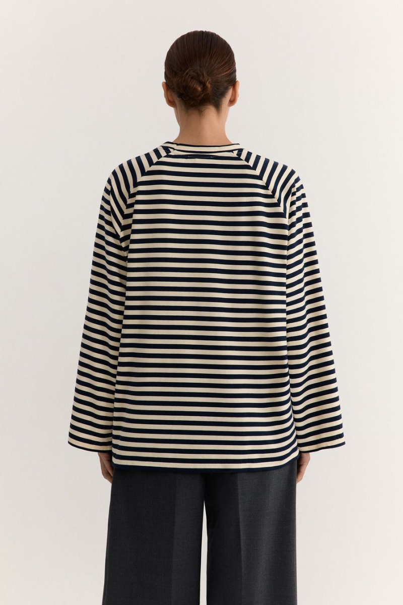 Лонгслив из смесового хлопка TOPTOP, цвет: синий с принтом, TT.025.19305.621.03036 купить онлайн