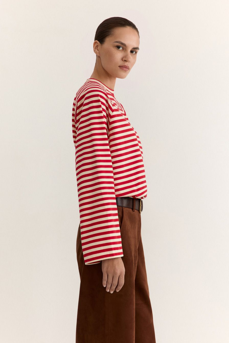 Лонгслив из смесового хлопка TOPTOP, цвет: красный с принтом, TT.025.19305.321.03037 купить онлайн