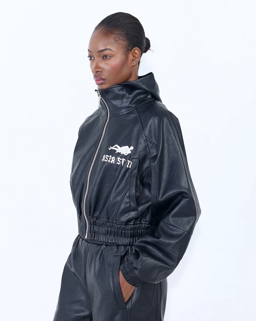 Худи NTI LEATHER ZIP WOMEN BLACK (черный) ASIA ST 71, цвет: Черный, Ast71.NTI-hood-leather-bl-w купить онлайн