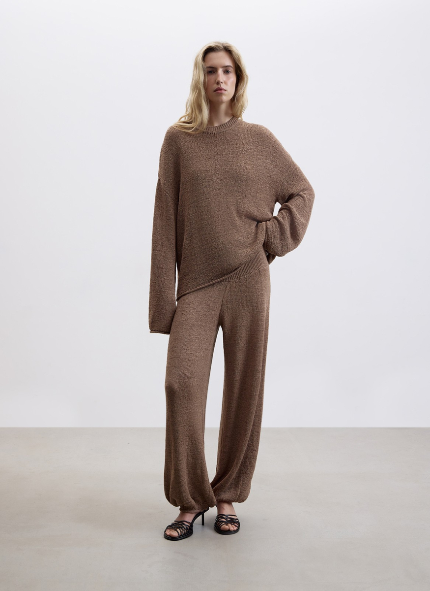 Джемпер ажурной вязки ALL WE NEED, цвет: Серо-бежевый, 2604W3552-12 купить онлайн