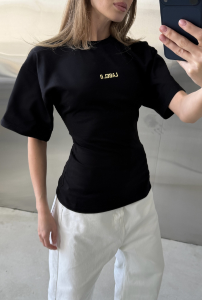 Футболка приталенная (черная) Label .B, цвет: Черный,  купить онлайн