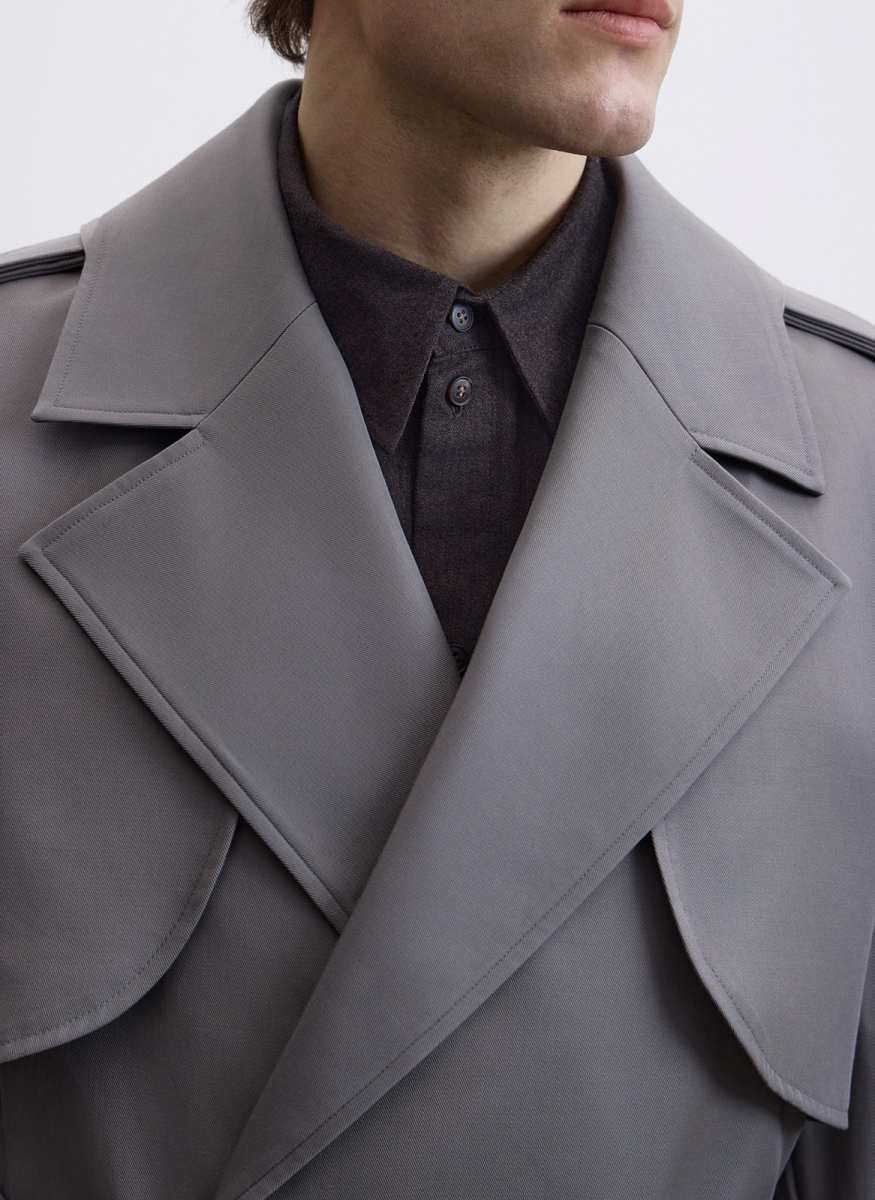 Тренч оверсайз удлинённый ALL WE NEED, цвет: серый, 2603M5201-03 купить онлайн