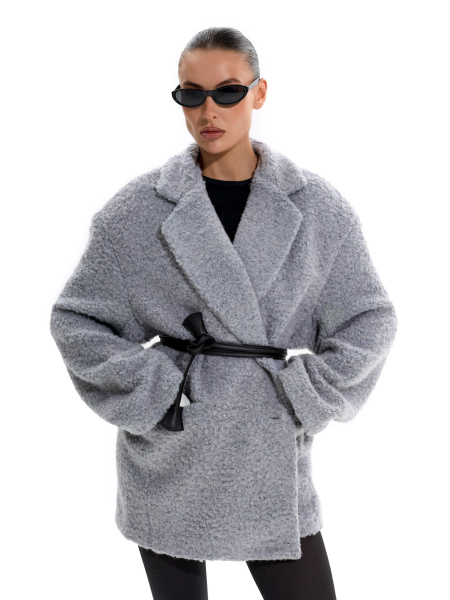 Пальто из смесовой шерсти ANOTHER SELECT, цвет: серо-голубой, 00074 купить онлайн