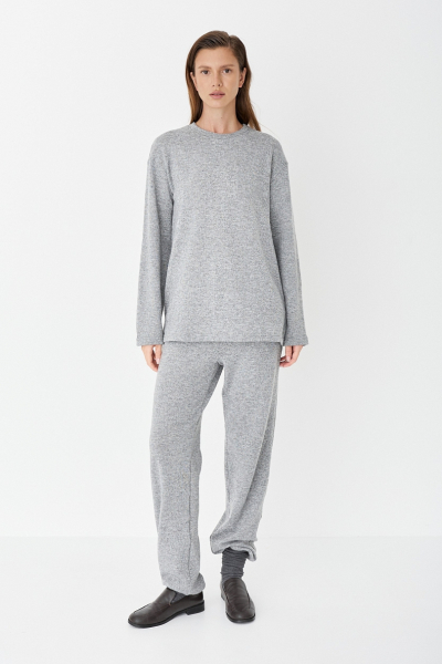 Брюки базовые из смесовой шерсти CL Ricoco, цвет: серый меланж, 7036/3 купить онлайн