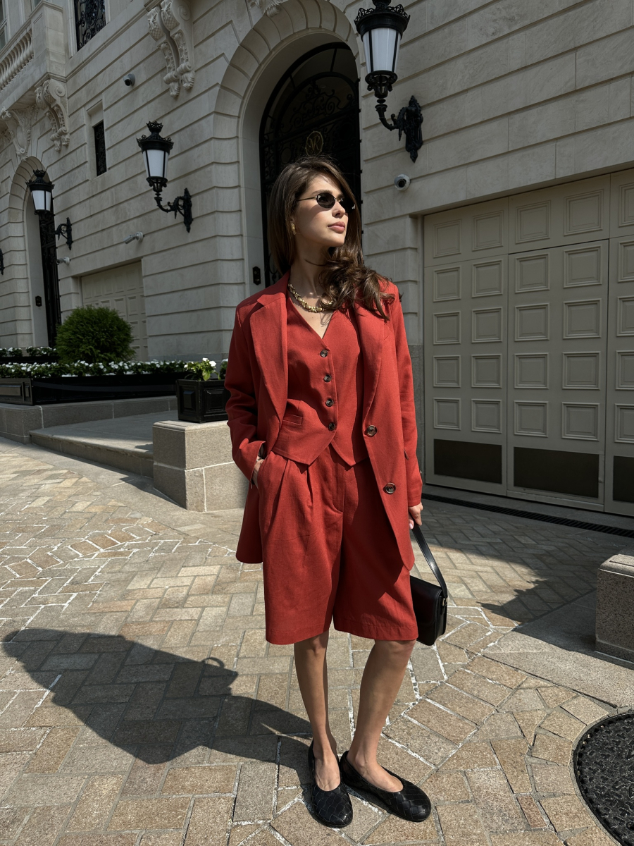 Бермуды изо льна VELVET, цвет: терракотовый, 00-00004967 купить онлайн