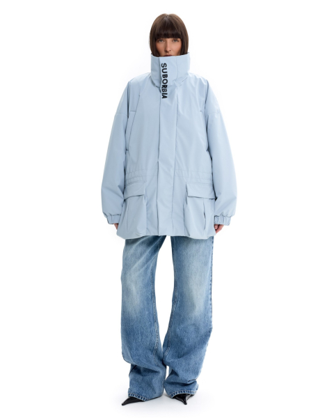 Куртка с кулиской на талии Suborbia, цвет: серо-голубой, 006969 купить онлайн