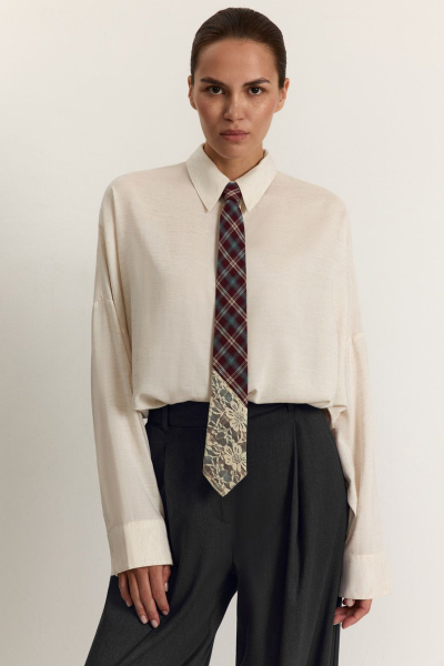 Галстук в клетку с кружевом