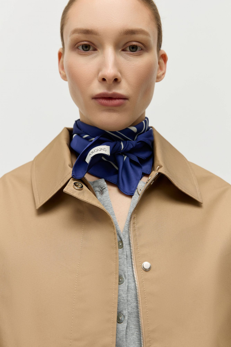 Платок с принтом AROUND, цвет: синий 187_09PS02 купить онлайн