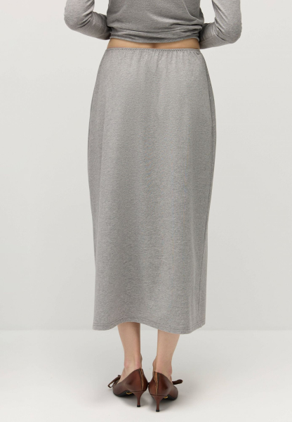 Юбка бельевая из модала с хлопком AROUND, цвет: серый меланж,  купить онлайн