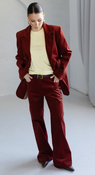 Брюки из вельвета прямые VLVT, цвет: терракотовый, 00-00005358 купить онлайн