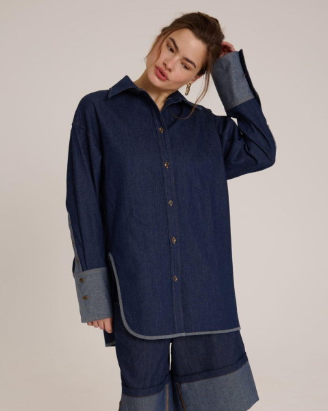 Рубашка с разрезом DENIM BLUE