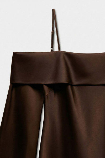 Платье из сатина с открытыми плечами REFERT, цвет: коричневый, 08-3032/5-2511 купить онлайн