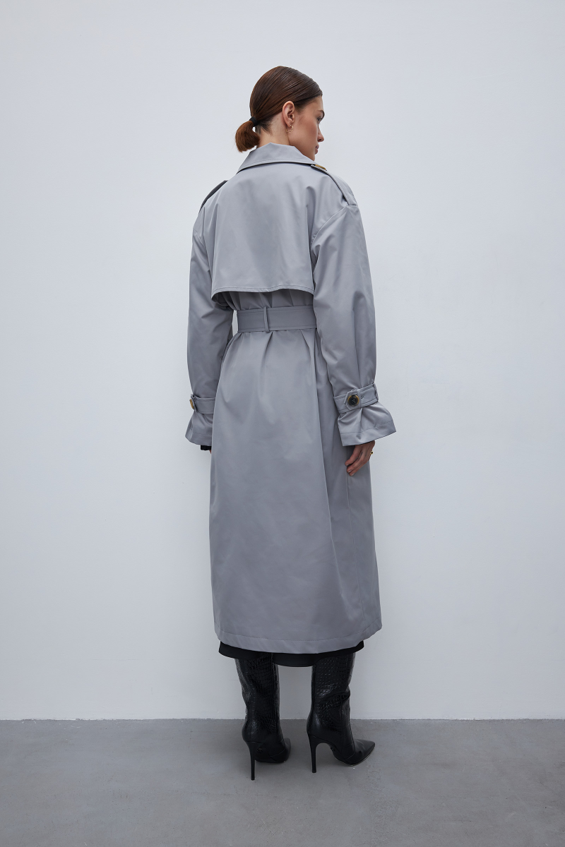 Тренч оверсайз Charmstore, цвет: серый, 5650-6224-1001 купить онлайн
