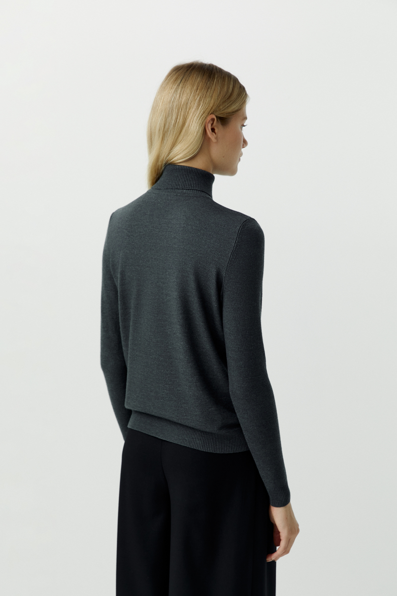 Водолазка вязаная классическая Charmstore, цвет: антрацит, 302-17584-892 купить онлайн