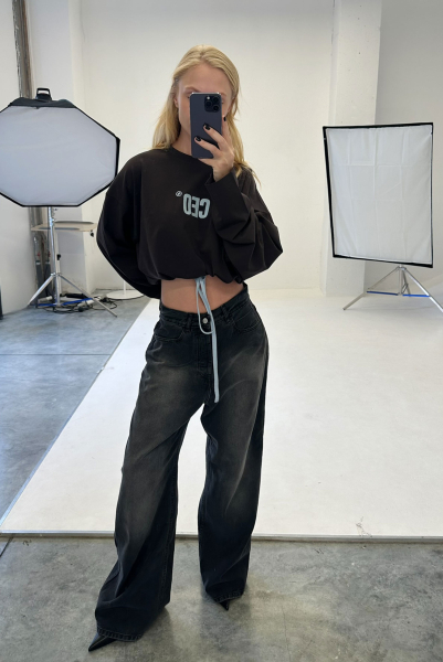 Лонгслив на кулисе BROWN Label .B, цвет: BROWN,  купить онлайн