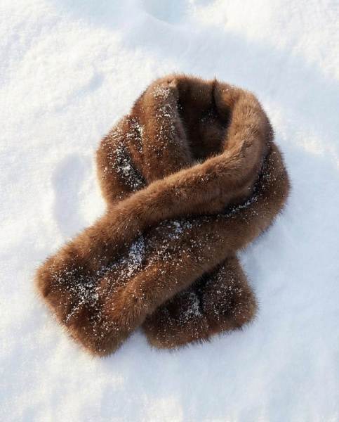 Шарф из экомеха с подкладом