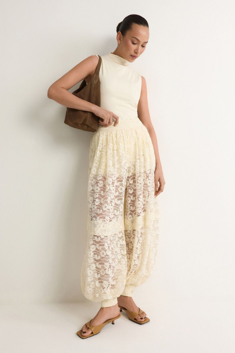 Брюки из смесового хлопка TOPTOP, цвет: молочный, TT.032.19290.120 купить онлайн