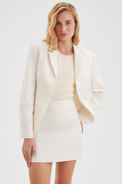 Жакет изо льна Charmstore, цвет: молочный, 109-33050-111 купить онлайн