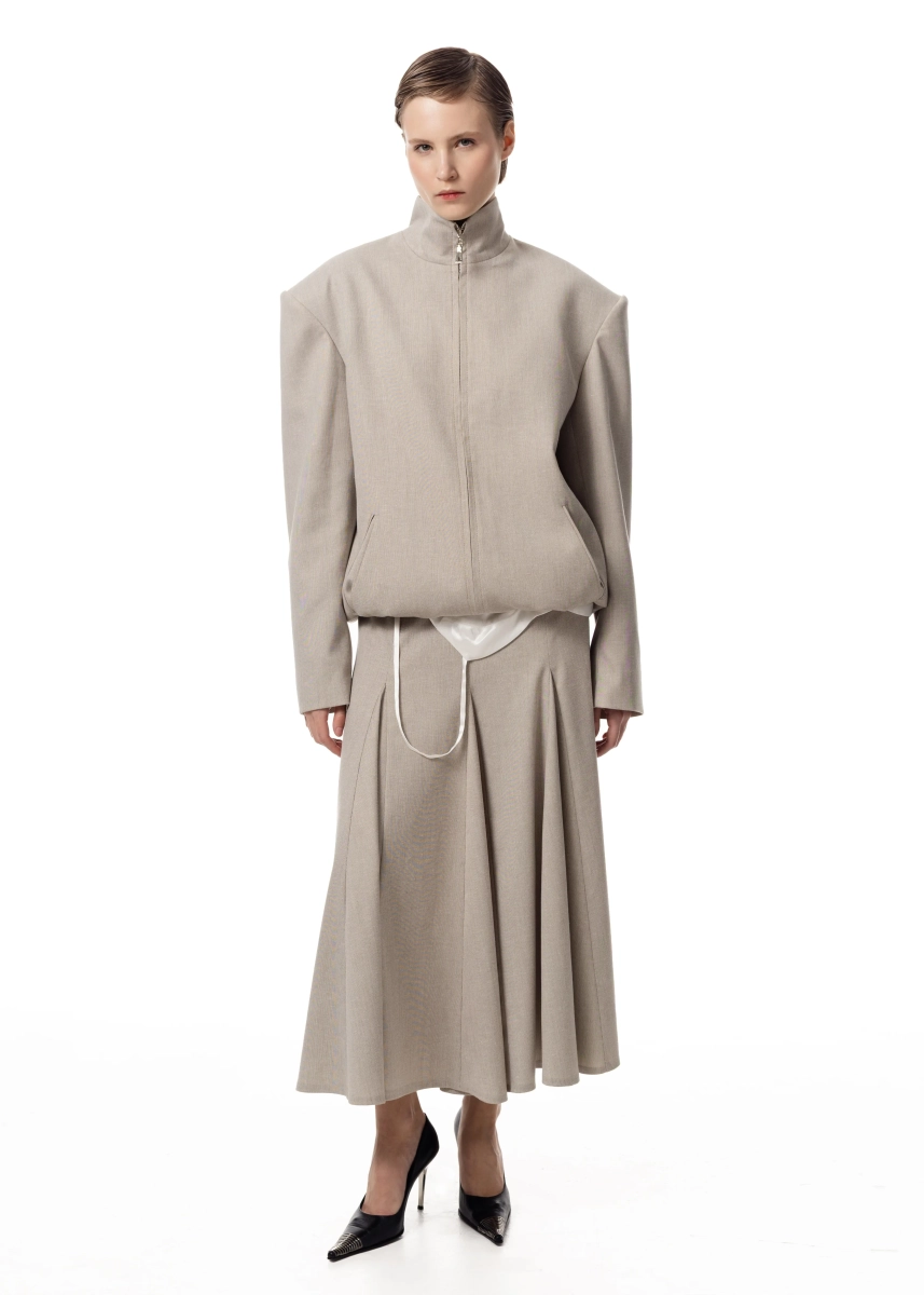 Бомбер из костюмной ткани ASYA SEMYONOVA, цвет: BEIGE,  купить онлайн