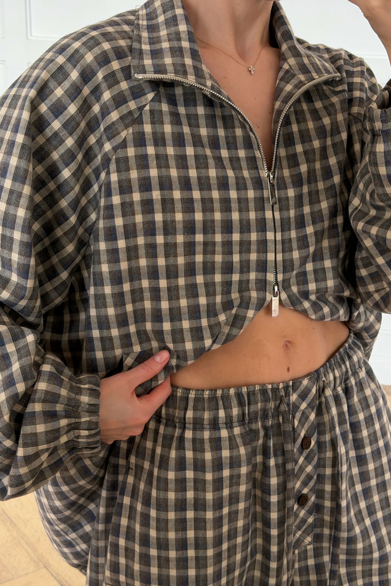 Олимпийка в клетку Label .B, цвет: Сине-коричневый,  купить онлайн